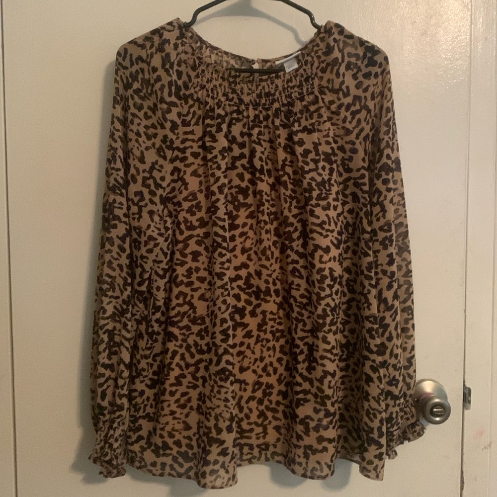 Cheetah print top 1X